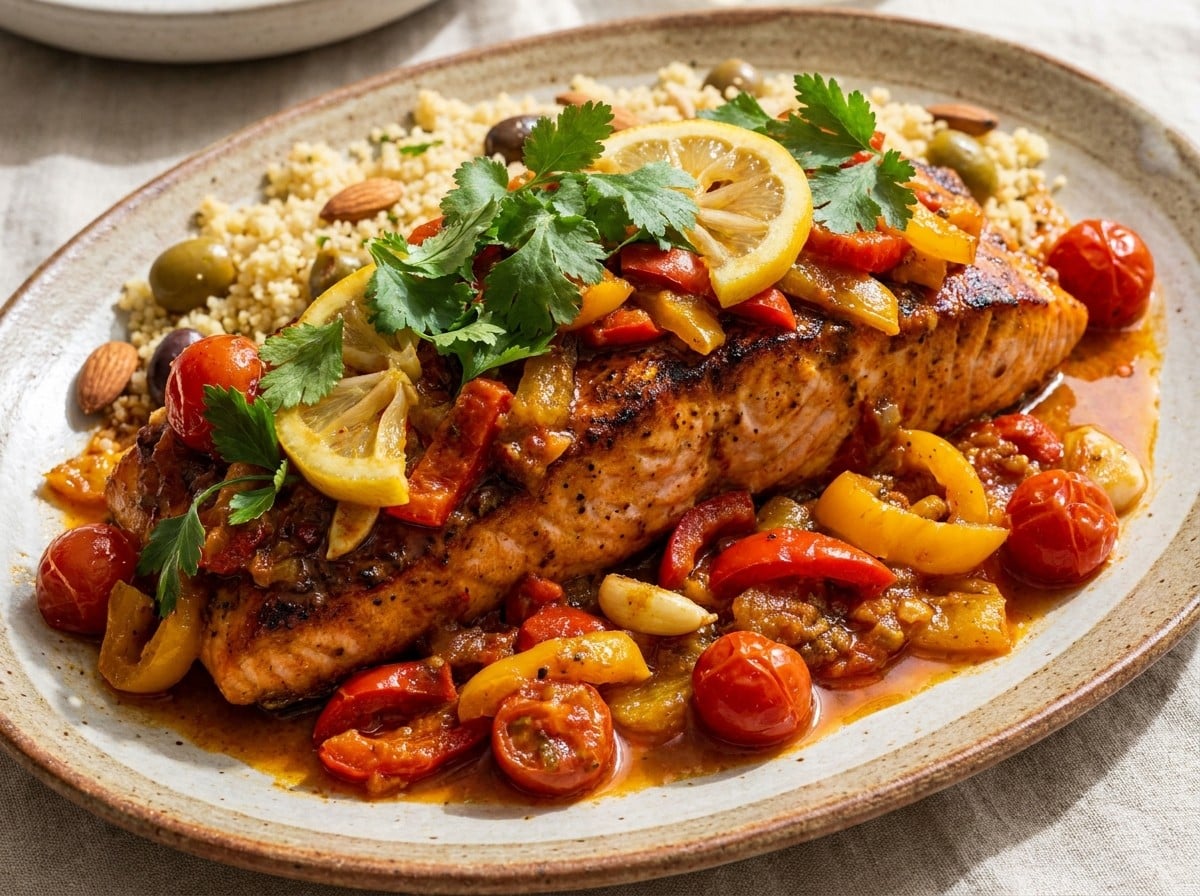 Moroccan Sweet Pepper & Garlic Salmon