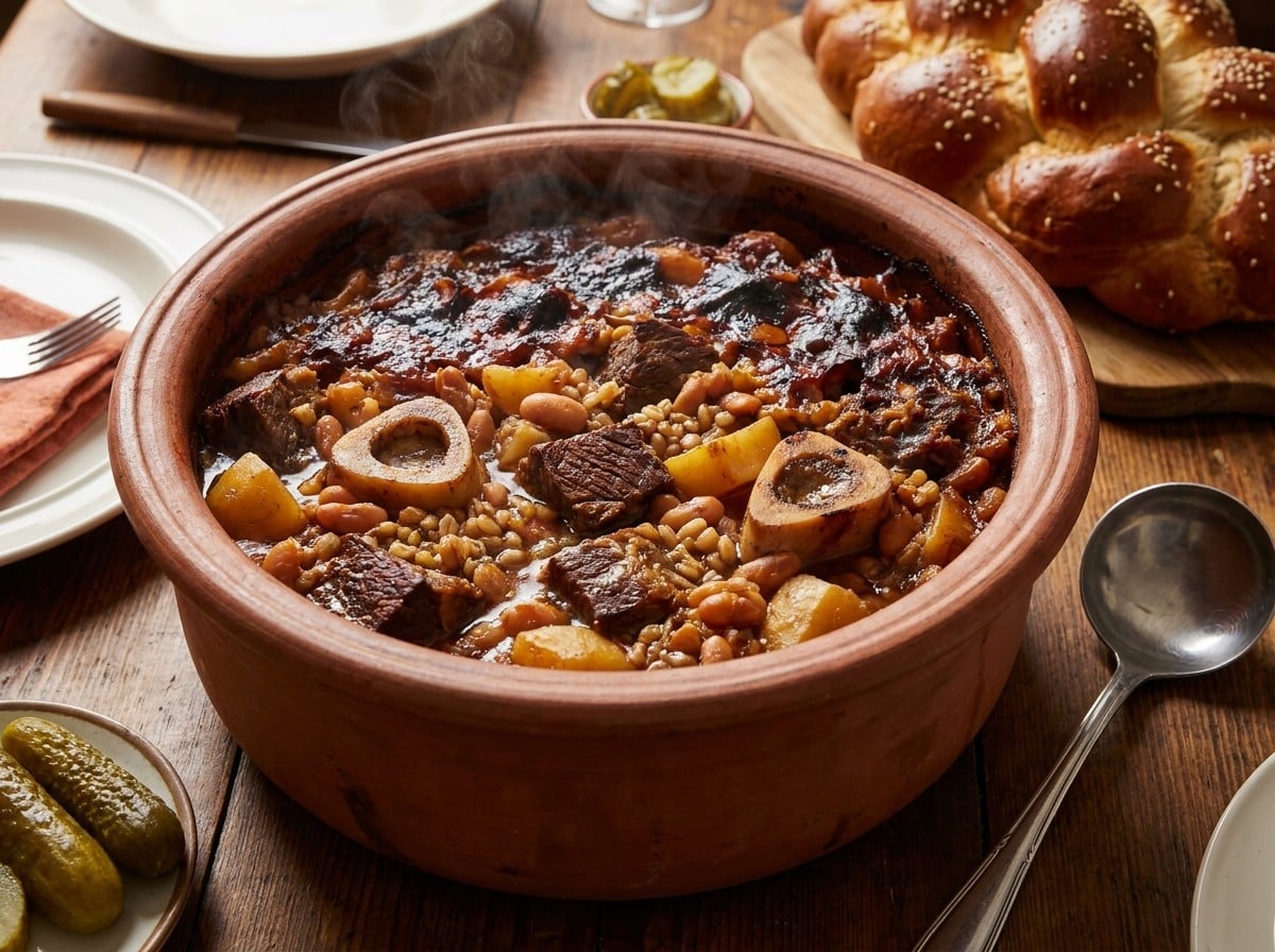 Slow-Cooked Royal Beef Cholent